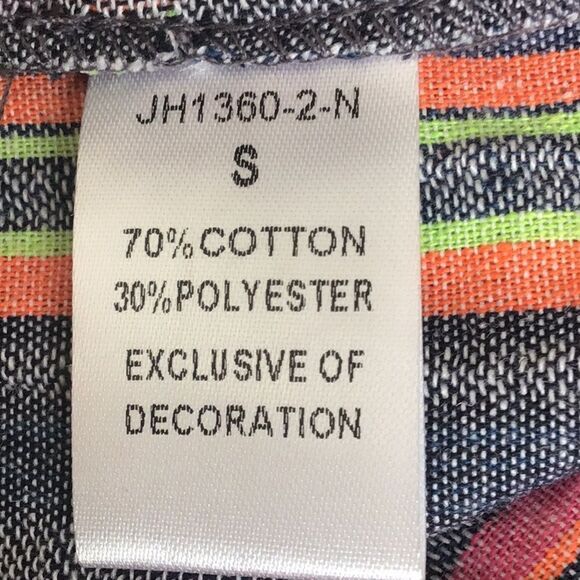 THML Blue Pink Orange Stripe Embroidered
Hem Tie Waist Cotton Blend Shorts NEW - Picture 15 of 16